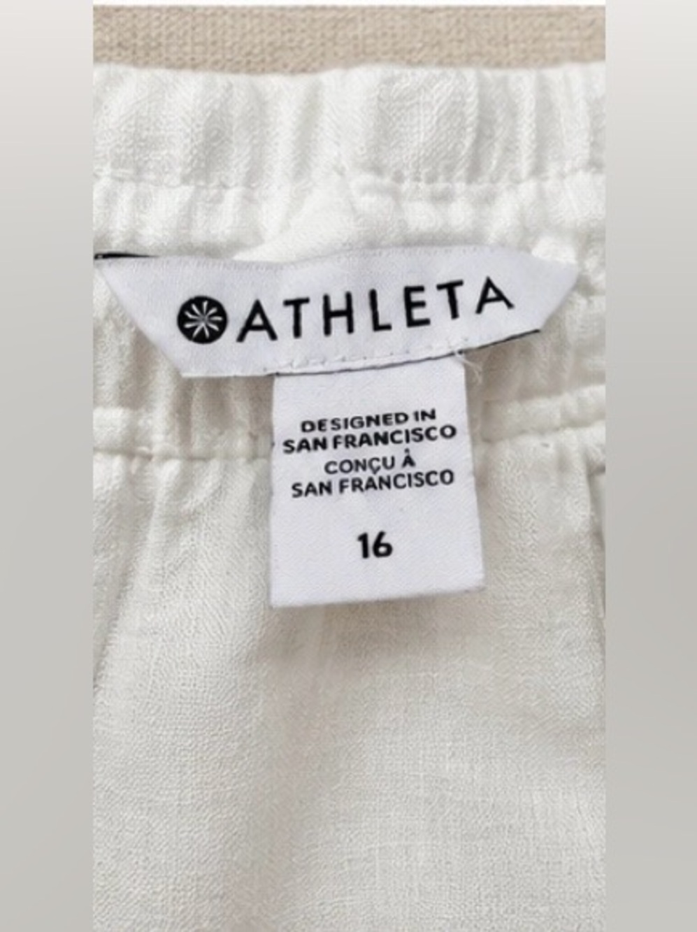 Athleta Cabo Linen Jogger White 100% Linen Pants Size 16 - Picture 6 of 8